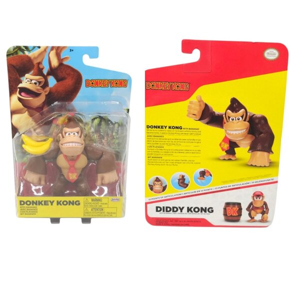 Super Mario Donkey Kong Bananas Luigi Super Mushroom Ice Flower Figures NEW - Picture 14 of 15